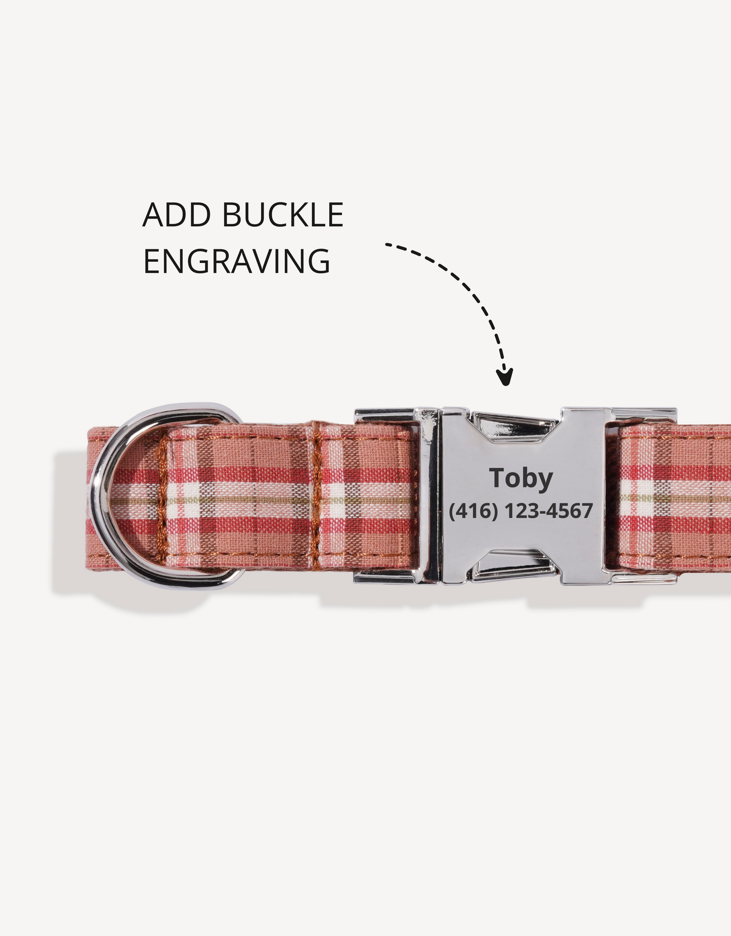 preppy plaid dog collar - honey brown