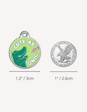 🦖 dog tag - cute as dino