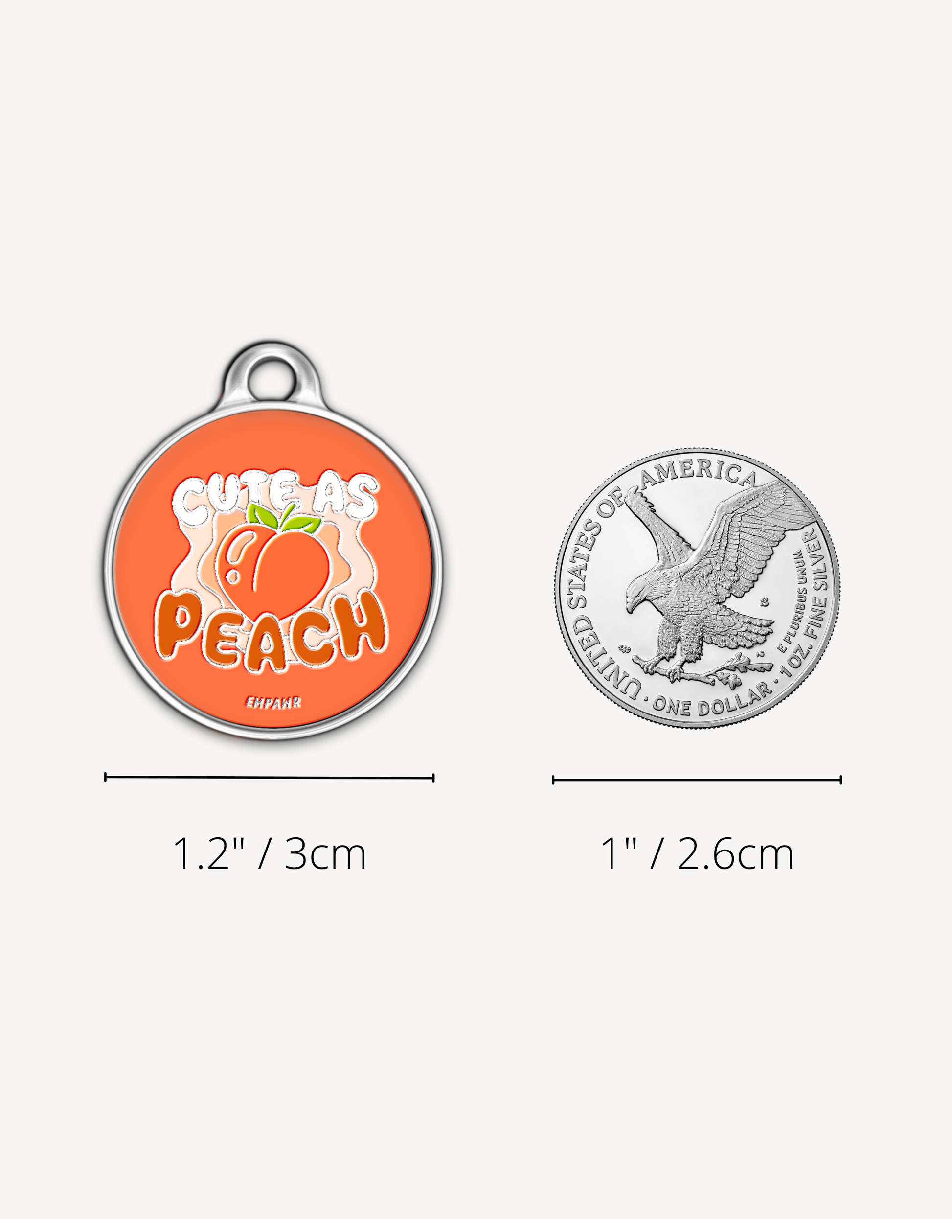 dog tag cute as peach blank
