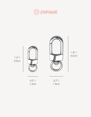 🔗 360° swivel snap dog tag clip accessory