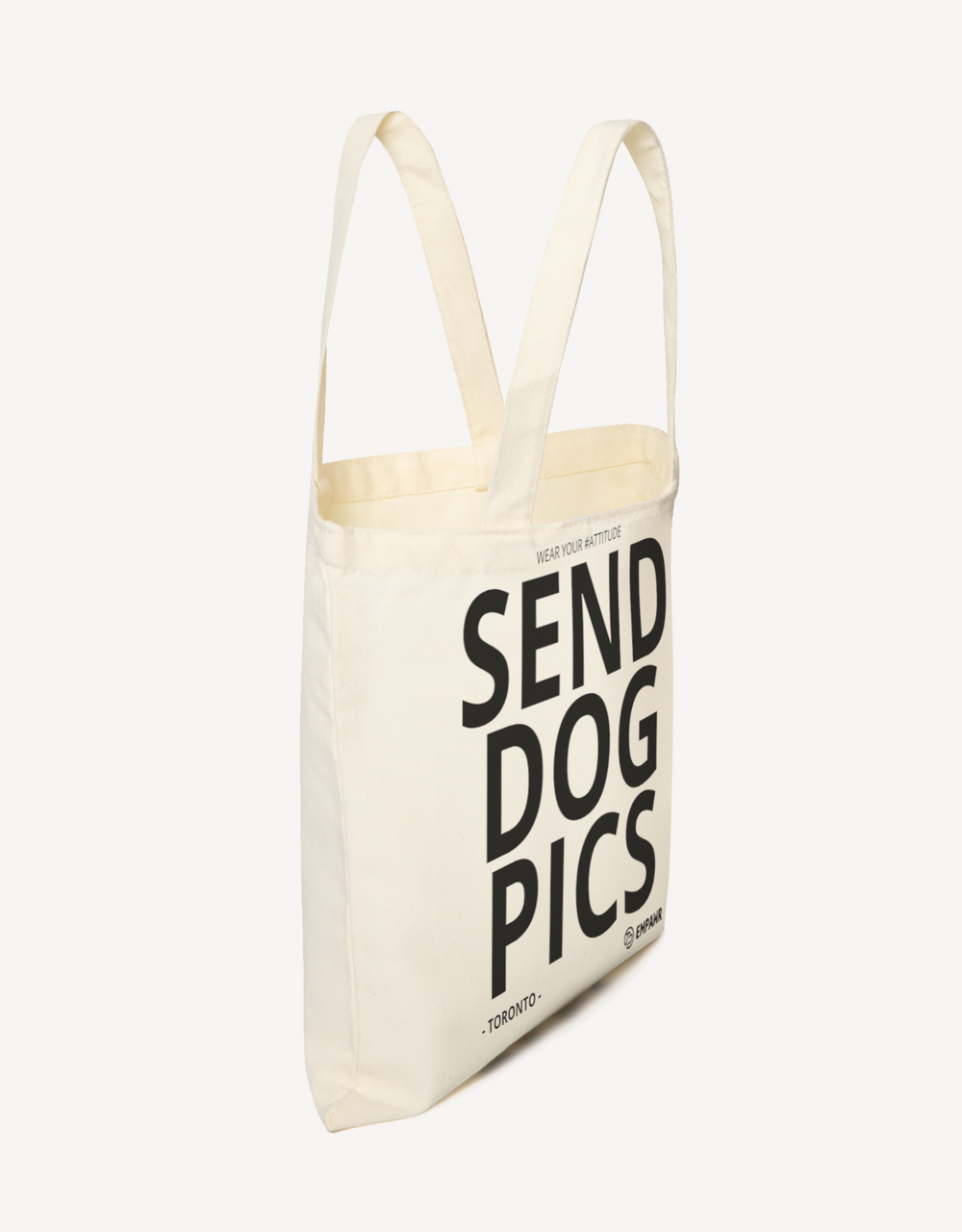 “send dog pics” attitude quote tote