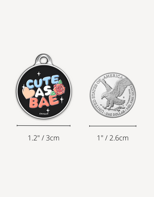 🖤 dog tag - cute as bae