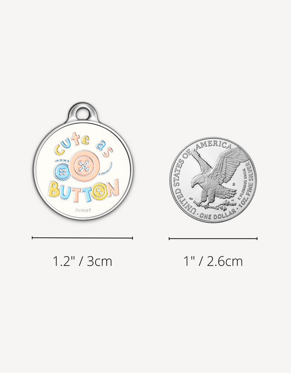 🧵 dog tag - cute as button
