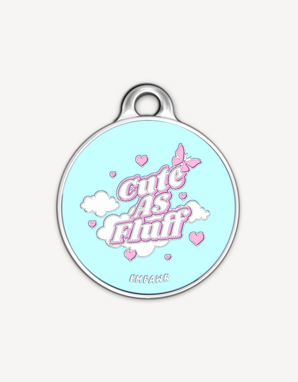 🦋 dog tag - cuteAF round classic