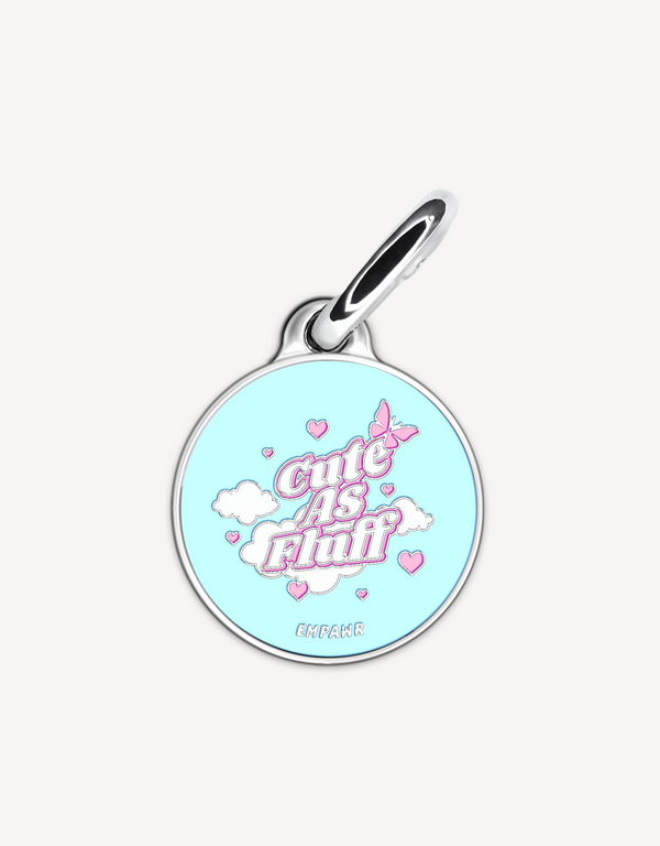 🦋 dog tag - cuteAF round classic