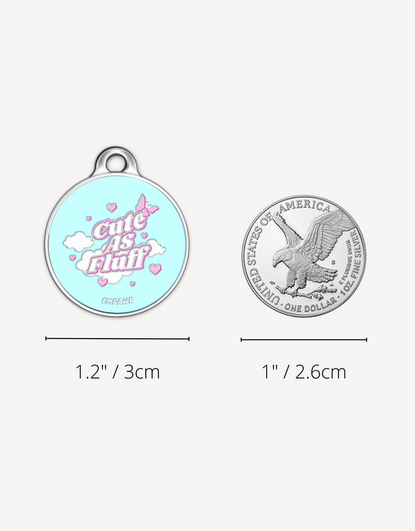 🦋 dog tag - cuteAF round classic
