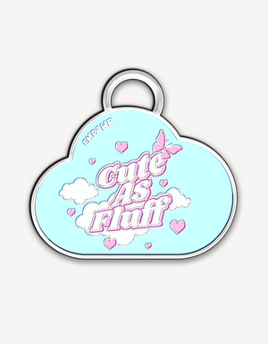 Cute as Fluff Dog ID Tag (Cloud)