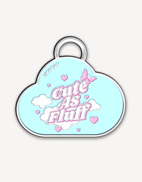 Cute as Fluff Dog ID Tag (Cloud)