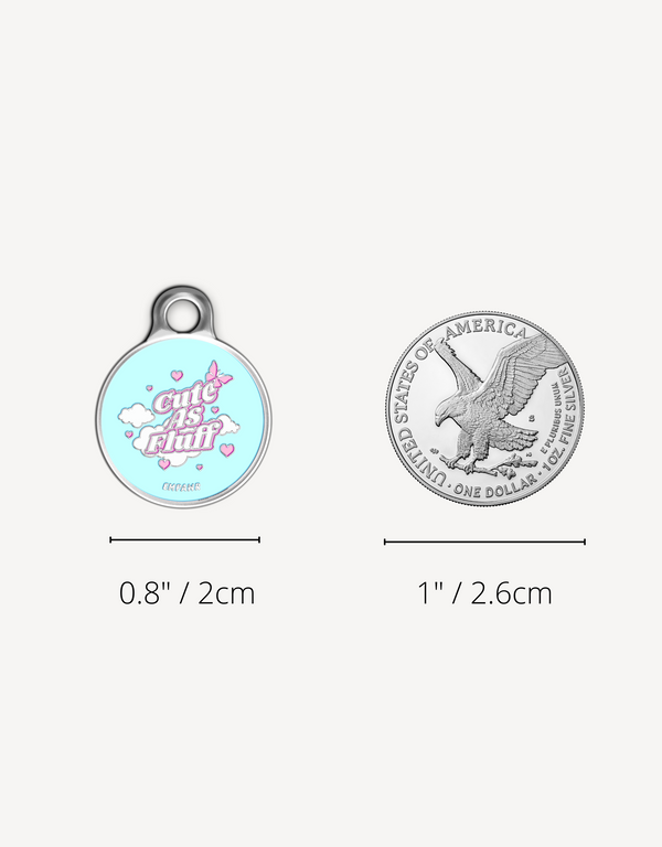 🤍 dog tag - cuteAF round petite