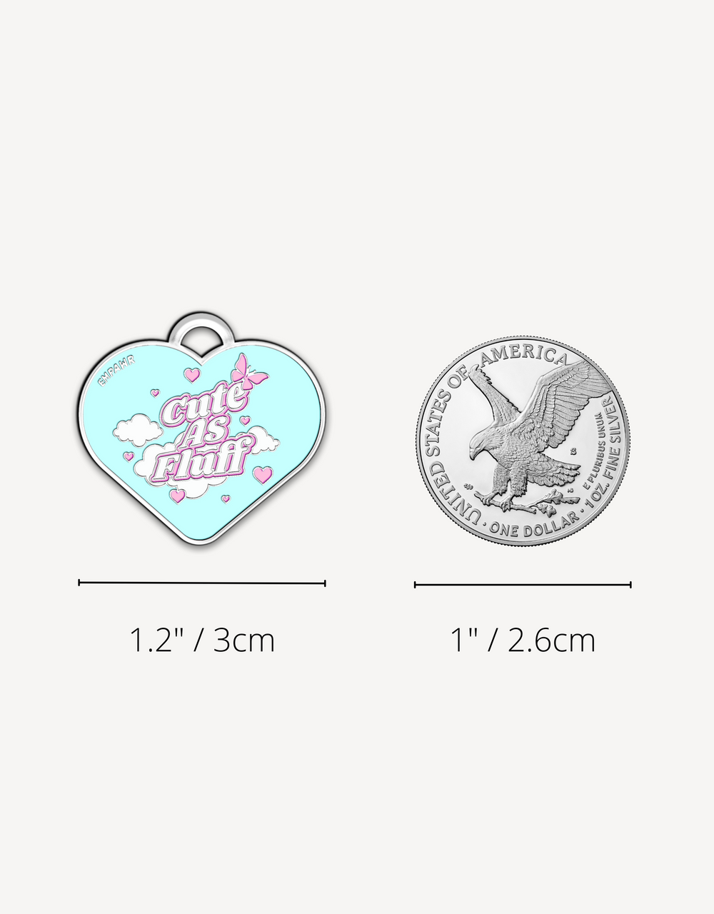 💗 dog tag - cuteAF heart