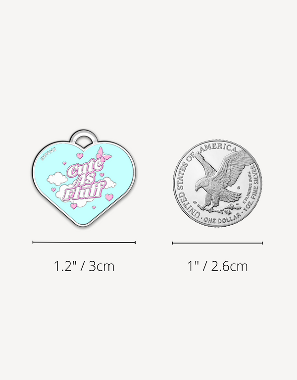💗 dog tag - cuteAF heart
