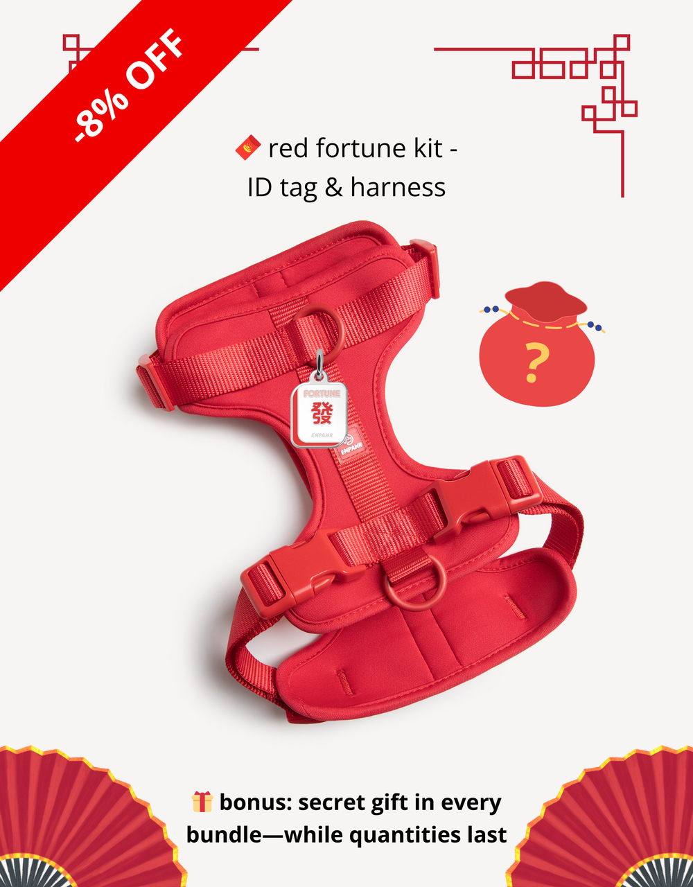 🧧 red fortune kit - ID tag & harness