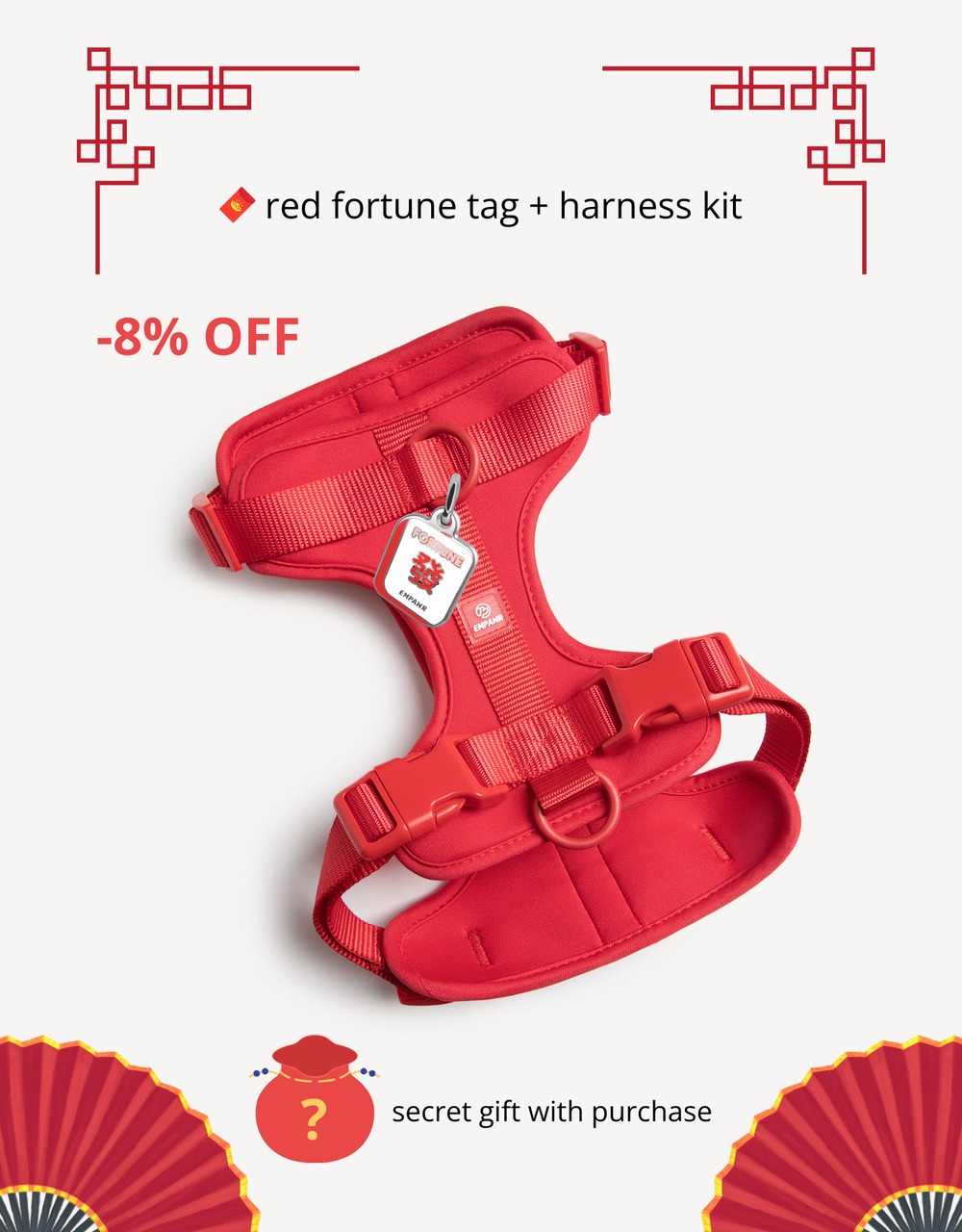🧧 red fortune kit - ID tag & harness