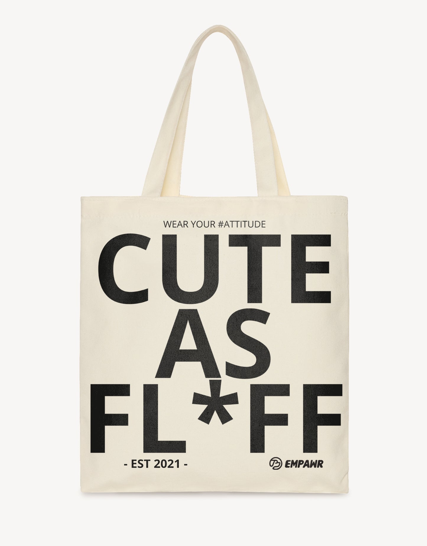 “cute as fluff” attitude quote tote