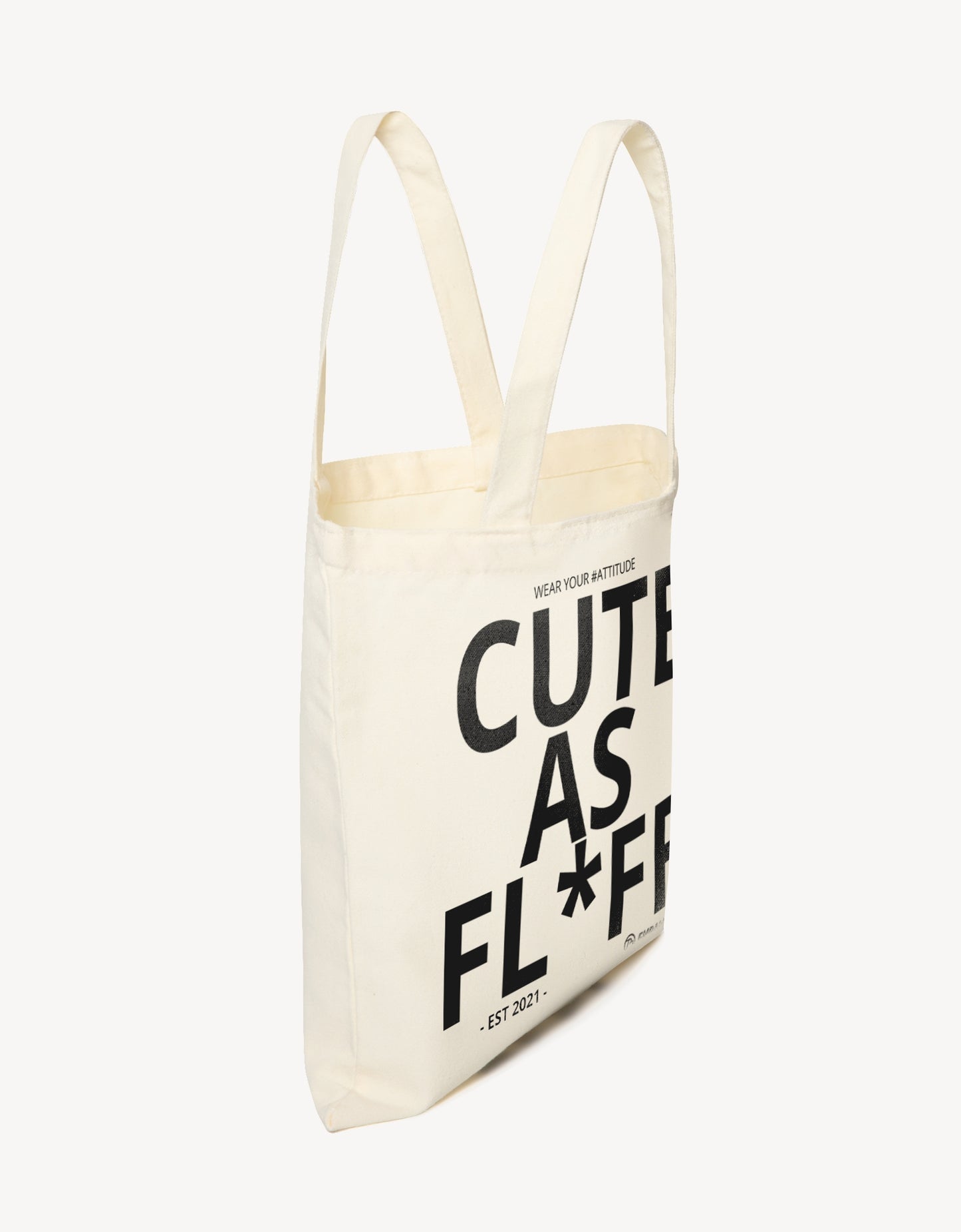 “cute as fluff” attitude quote tote