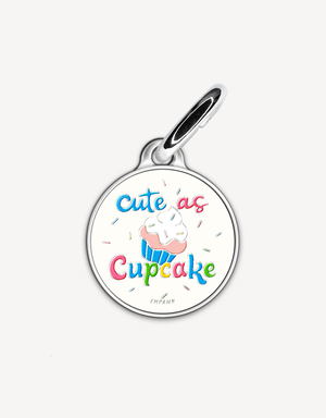 Cupcake themed cute personalized dog ID tag by EMPAWR — engraved pet tag.