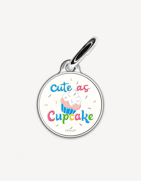 Cupcake themed cute personalized dog ID tag by EMPAWR — engraved pet tag.