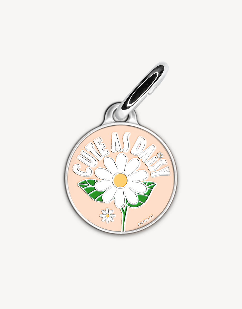 Daisy themed cute personalized dog ID tag by EMPAWR — engraved pet tag.
