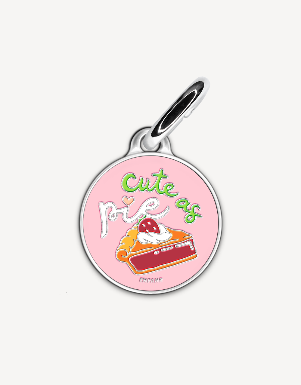 Cute “Cute as Pie” personalized dog ID tag by EMPAWR — engraved jewelry-grade pet tag.