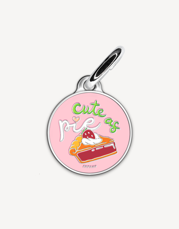 Cute “Cute as Pie” personalized dog ID tag by EMPAWR — engraved jewelry-grade pet tag.