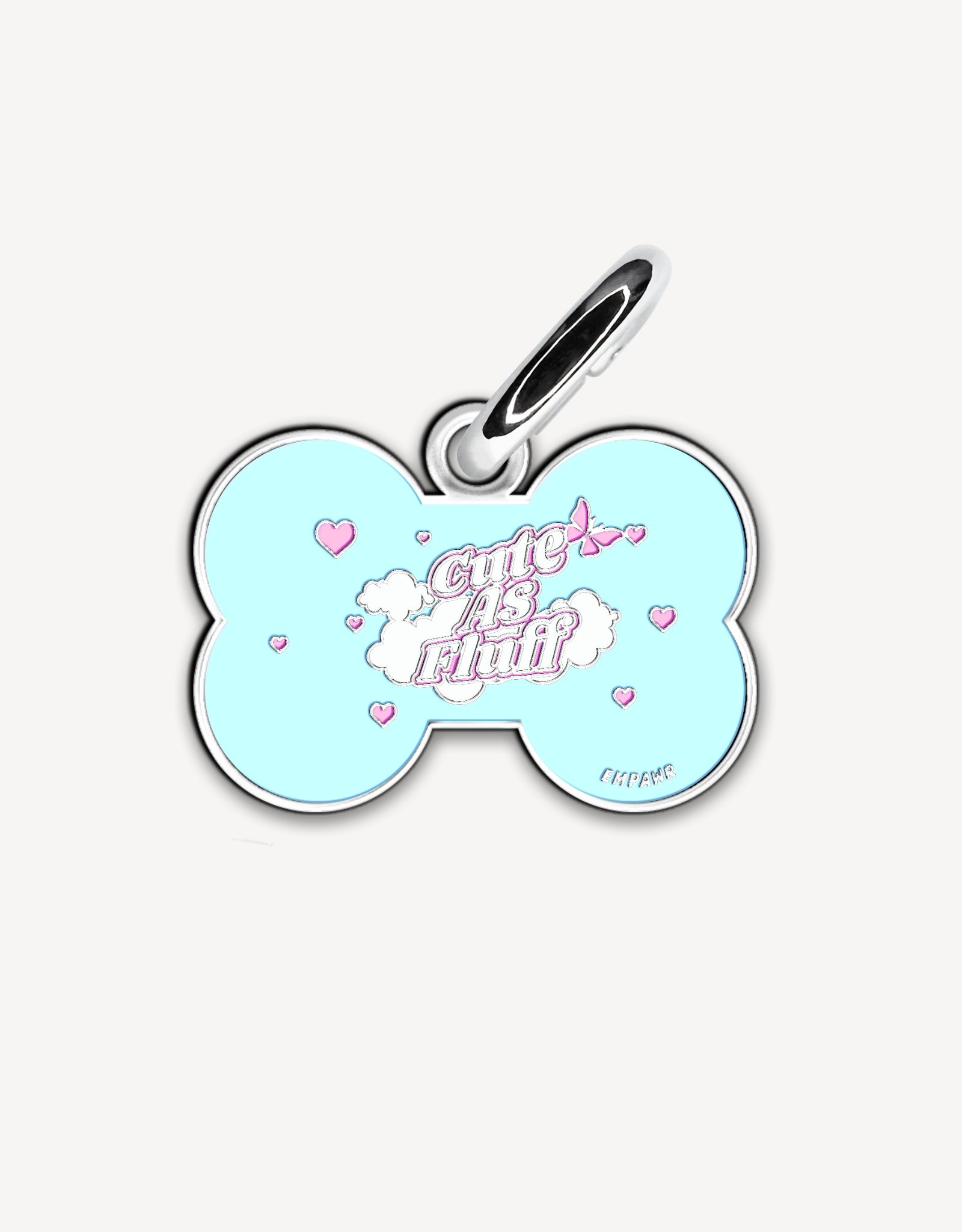🦴 Butterfly Bone Shaped Dog Name Tag | Cute As Fluff Custom Pet ID Tag