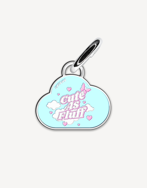 Cloud-shaped cute dog ID tag by EMPAWR — personalized engraved pet tag.