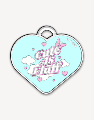 Cute as Fluff ID Tag (Heart)