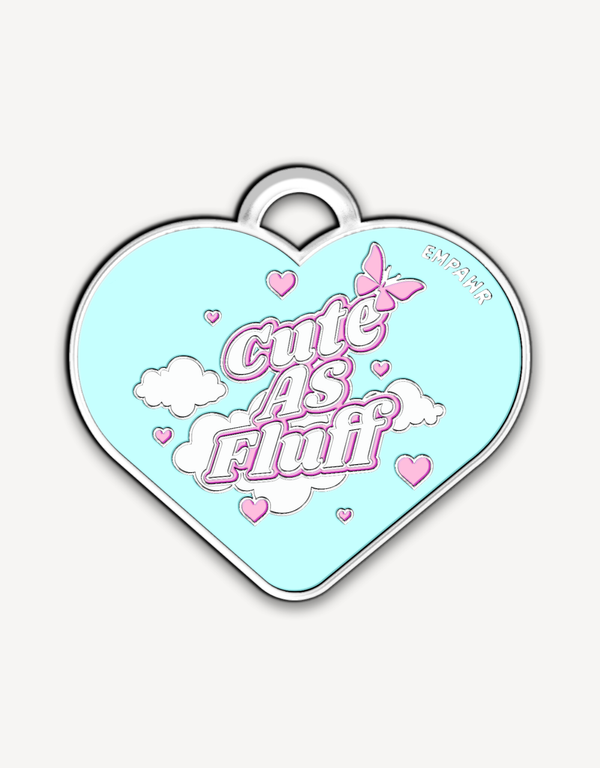 Cute as Fluff ID Tag (Heart)
