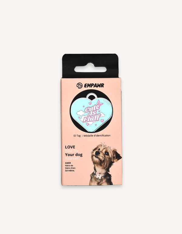 Cute as Fluff ID Tag (Heart)