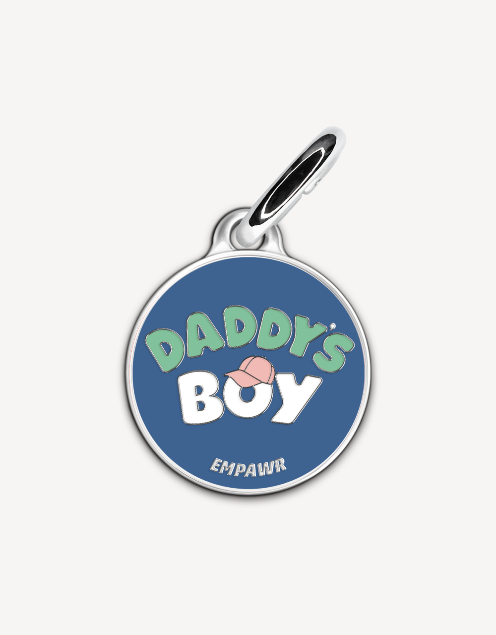 Cute “Daddy’s Boy” personalized dog ID tag by EMPAWR — engraved dog tag designed for everyday wear.