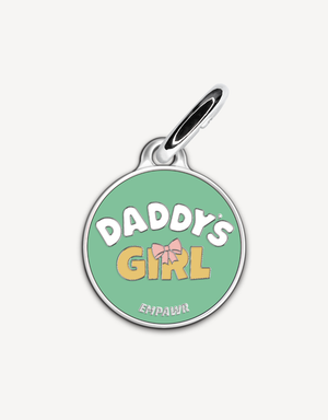 Cute “Daddy’s Girl” personalized dog ID tag by EMPAWR — stylish engraved pet tag.