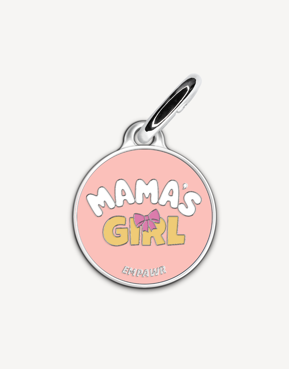 Cute “Mama’s Girl” personalized dog ID tag by EMPAWR — stylish engraved pet ID tag.