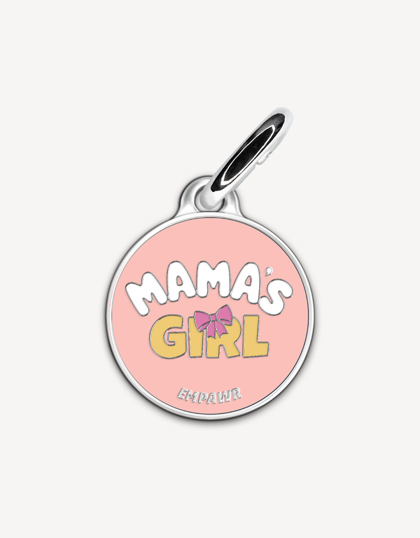 Cute “Mama’s Girl” personalized dog ID tag by EMPAWR — stylish engraved pet ID tag.