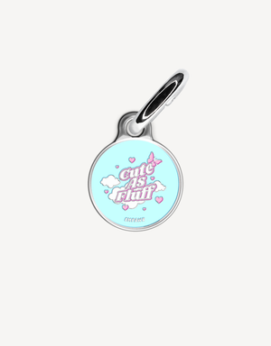 Petite round cute personalized dog ID tag by EMPAWR — small engraved dog tag perfect for small dogs.